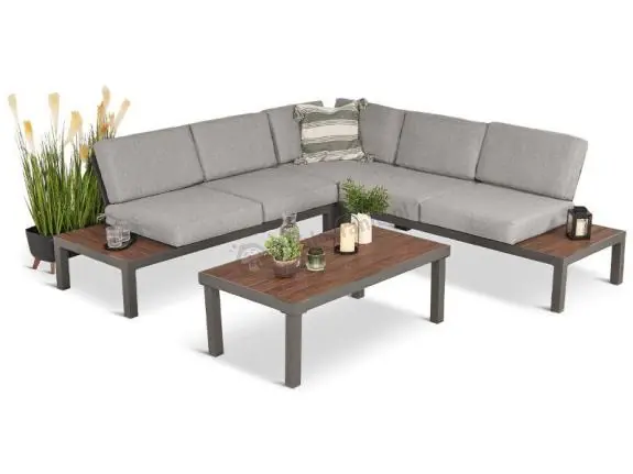 Cena promocyjna Nowoczesny narożnik modułowy 222x222cm Calamba Corner - Light Grey