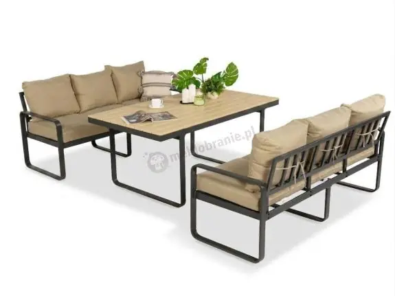 Zestaw mebli ogrodowych dla 6 osób - 2 sofy 175cm i stół 160x90 - Panaon WB Tylko do końca tygodnia