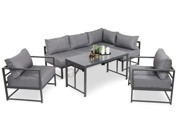 Promocja Mały modułowy narożnik na taras z wysokim stołem 120x60cm i fotelami Trapeno 4 moduły
