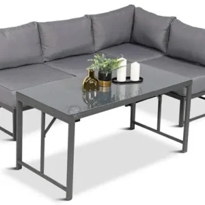 Kup online Mały narożnik ogrodowy modułowy z wysokim stołem 120x60cm Trapeno 4 moduły