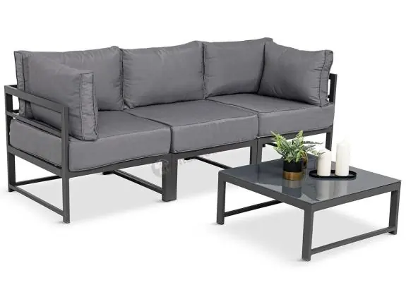Modułowa sofa ogrodowa 200cm ze stolikiem Trapeno grafit Dostępne od ręki
