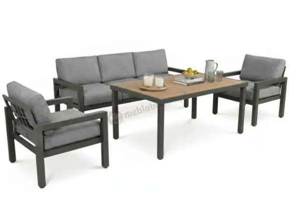 Rabat Aluminiowe meble ogrodowe z wysokim stołem obiadowym Calamba Dining - Grey
